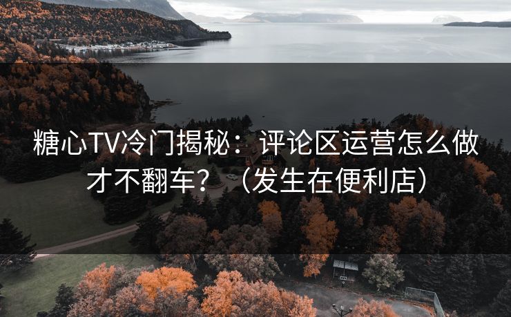 糖心TV冷门揭秘：评论区运营怎么做才不翻车？（发生在便利店）