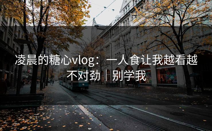 凌晨的糖心vlog：一人食让我越看越不对劲｜别学我