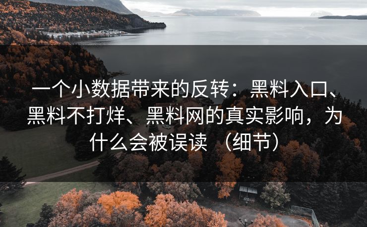 一个小数据带来的反转：黑料入口、黑料不打烊、黑料网的真实影响，为什么会被误读 （细节）