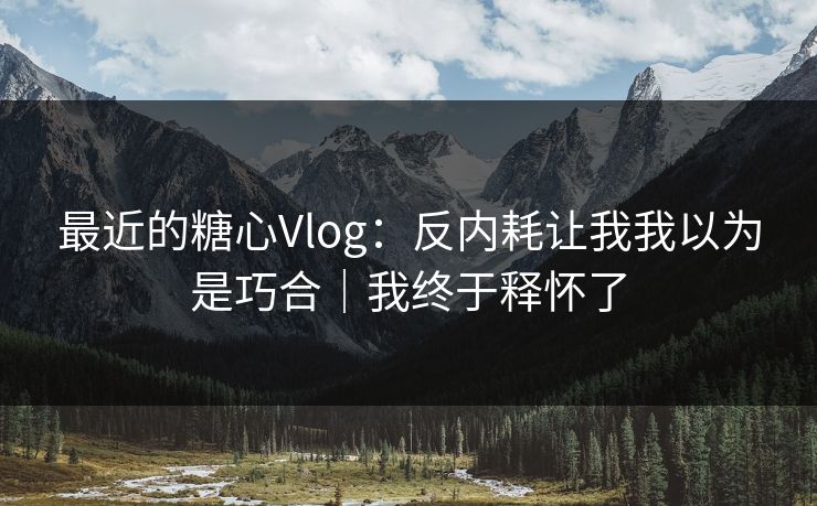 最近的糖心Vlog：反内耗让我我以为是巧合｜我终于释怀了