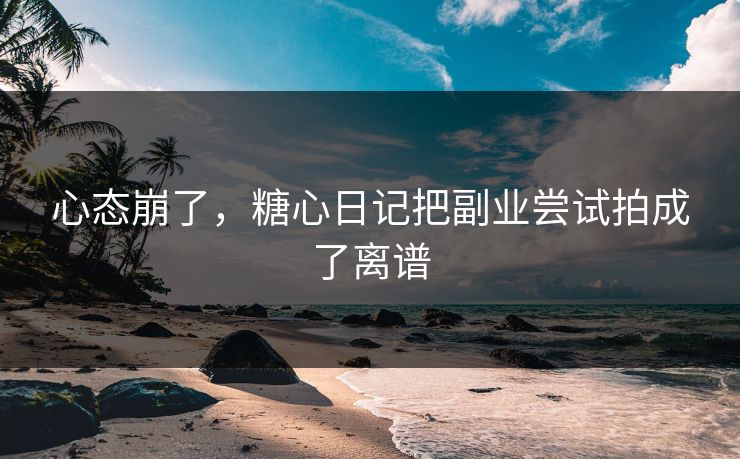 心态崩了，糖心日记把副业尝试拍成了离谱