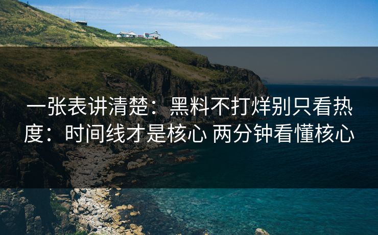 一张表讲清楚：黑料不打烊别只看热度：时间线才是核心 两分钟看懂核心