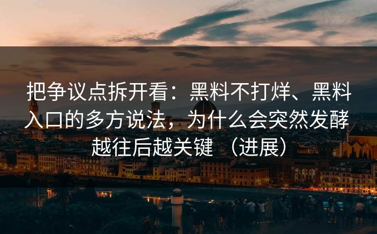 把争议点拆开看：黑料不打烊、黑料入口的多方说法，为什么会突然发酵 越往后越关键 （进展）